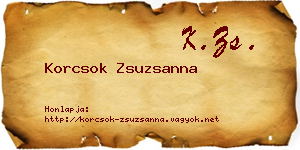 Korcsok Zsuzsanna névjegykártya